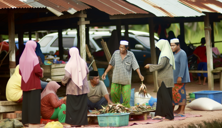 Traditional Fish Market in Rural Village